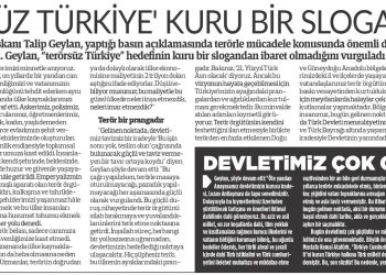 ‘Terörsüz Türkiye’ Kuru Bir Slogan Değil – Türkgün