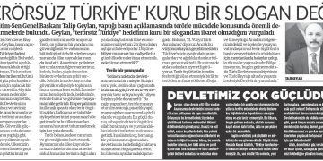 ‘Terörsüz Türkiye’ Kuru Bir Slogan Değil – Türkgün